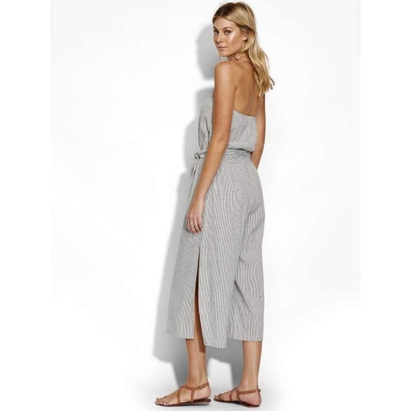 FINE STRIPE STRAPLESS JUMPSUIT - Picture 3 of 5